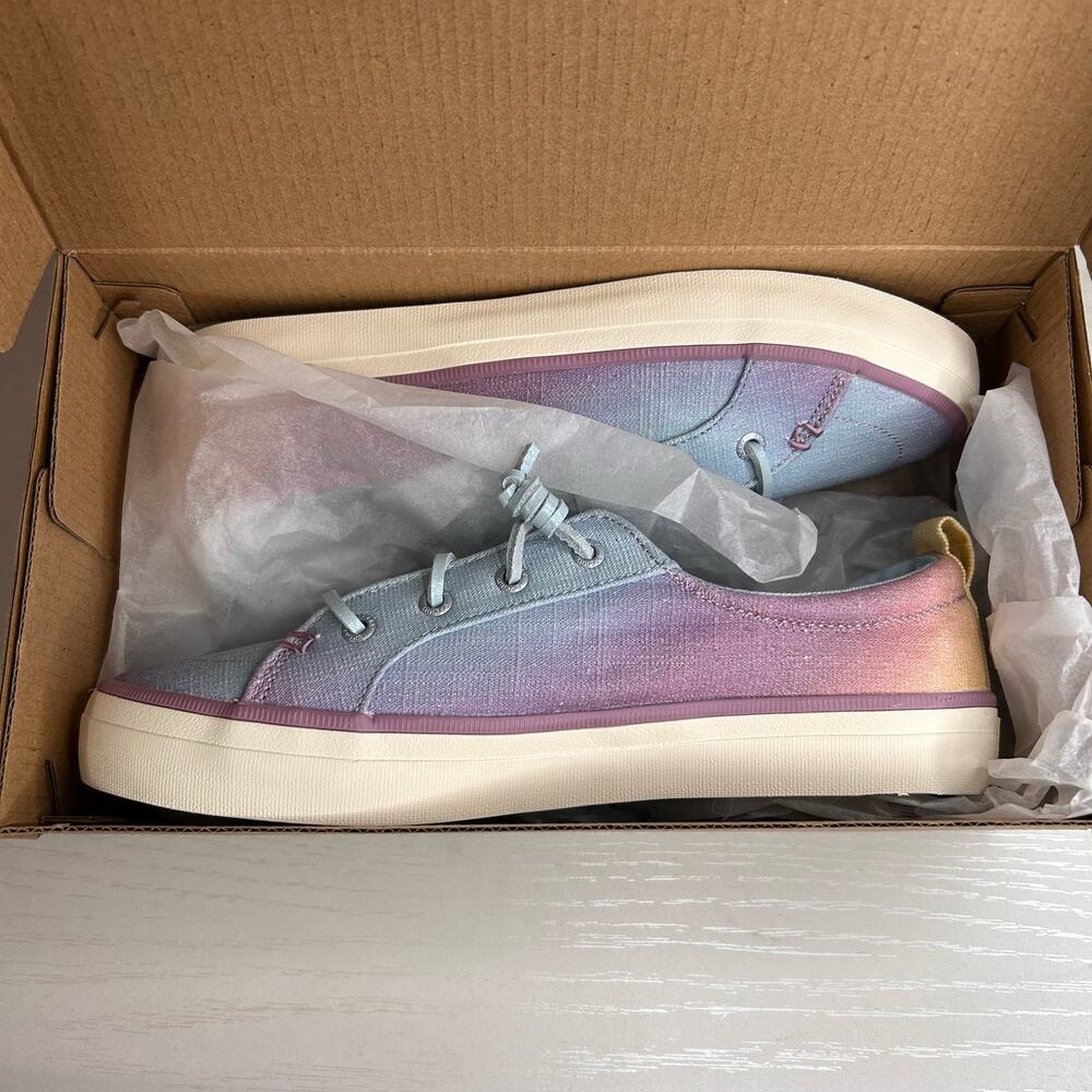 Sperry Comfort Shoes Crest Vibe Shimmer Fade Blue Textile Sneakers Women's NIB - Picture 5 of 9